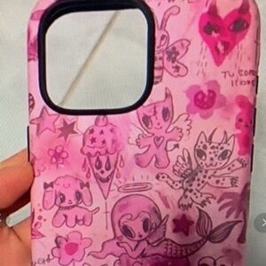 SHEIN Pink Cartoon Pattern Phone Case